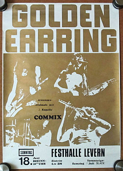 Golden Earring show poster June 18, 1972 Levern (Germany) - Festhalle